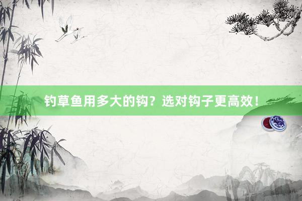钓草鱼用多大的钩？选对钩子更高效！